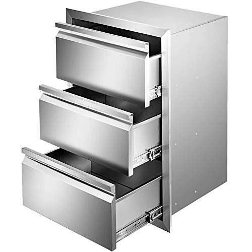 Mophorn Outdoor Kitchen Drawers 147 W x 254 H x 187 D Box Frame Style Flush Mount BBQ Drawers with Stainless Steel Handle BBQ Island Drawers for Outdoor Kitchens or Patio Grill Station