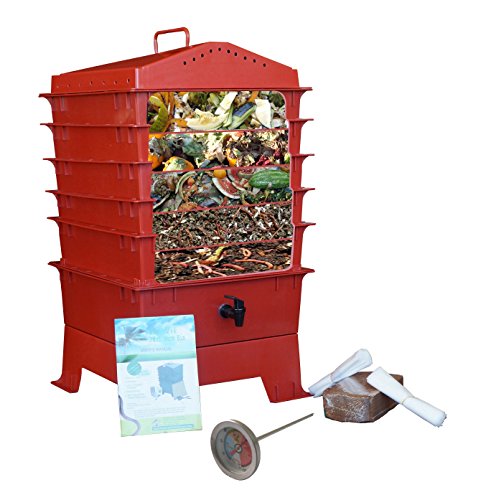5-Tray Worm Compost Bin with Free Thermometer-Terracotta