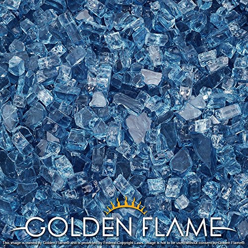 Golden FlameÂ 10-Pound x 14 Ocean Blue Fire Glass for Fireplace Glass and Fire Pit Glass