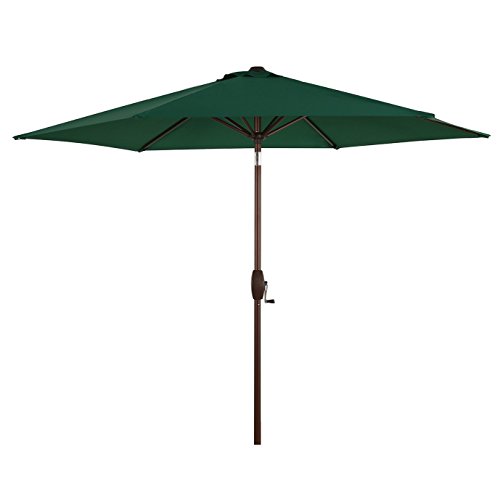 Ulax Furniture Patio 9 Ft Market Outdooor Aluminum Umbrella Tilt W Crank 100 Polyester Dark Green
