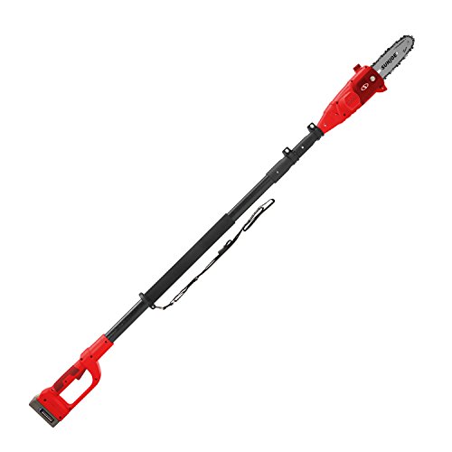 Sun Joe 20VIONLT-PS8-RED 8-inch 25-Amp 20-Volt Cordless Telescoping Pole Chain Saw Kit w20-Ah Battery  Quick Charger