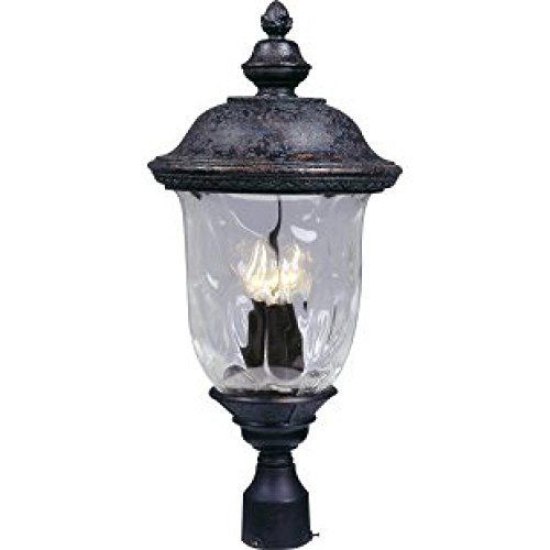 Maxim Lighting 3420wgob Carriage House Dc 3-light Outdoor 265-inch Polepost Lantern Oriental Bronze Finish